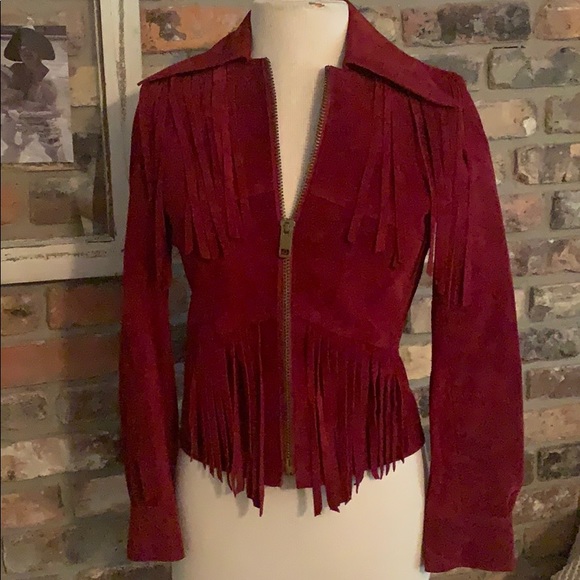 red suede fringe jacket